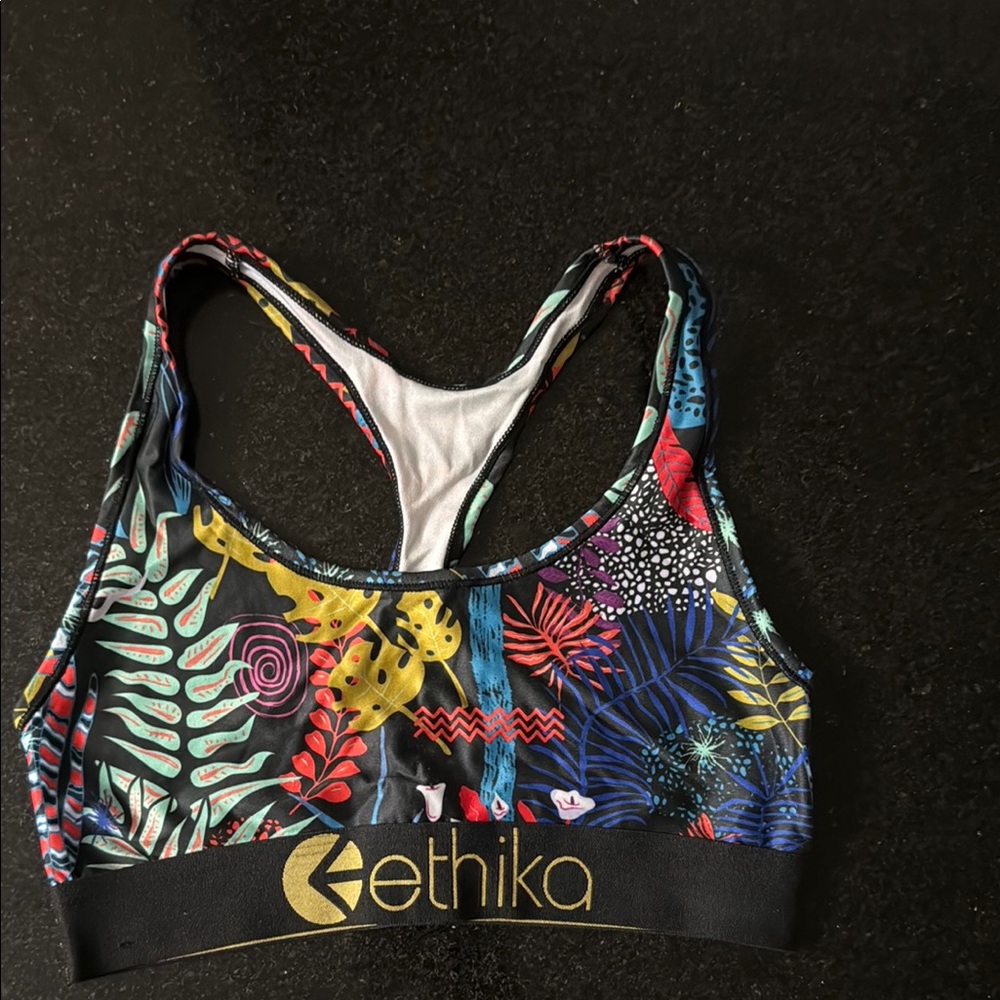 Ethika Vibrant Sports Bra with Tropical Prints